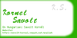 kornel savolt business card